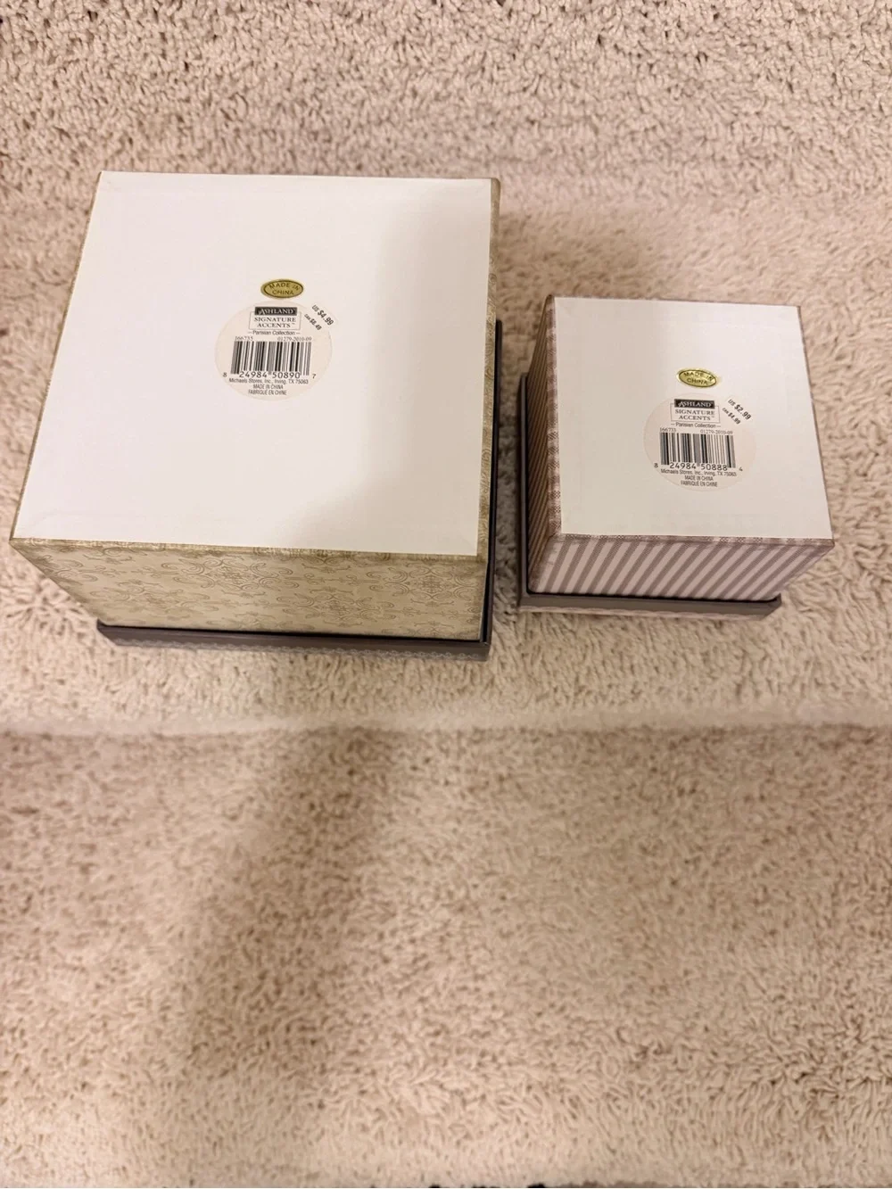 Set of 2 Ashland Signature Vintage-Style Decorative Keepsake Boxes